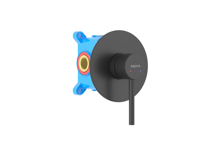 Смеситель для душа (внешняя и скрытая часть) Aquatek, матовый черный AQ1366MB ЕВРОПА