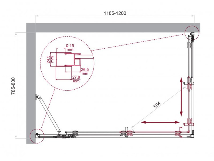 Душевой уголок BELBAGNO LUCE-AH-21 BelBagno LUCE-AH-21-125/100-C-Cr