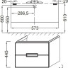 Тумба под раковину Jacob Delafon Reve 60 подвесная 2 ящика