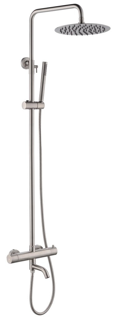 Душевая стойка с термостатическим смесителем и поворотным изливом, нержавеющая сталь Cezares ETN-VSCM-T-IN