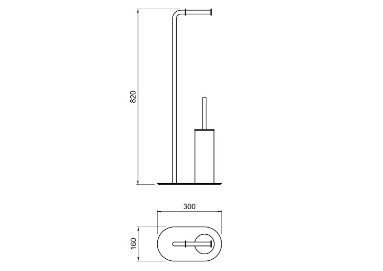 Держатель туалетной бумаги с ершиком напольный Aquatek AQ4231CR Оберон