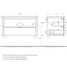 База под раковину подвесная с двумя выкатными ящиками 996x478x500 Cezares RELAX-1000-2C-SO-RC-P
