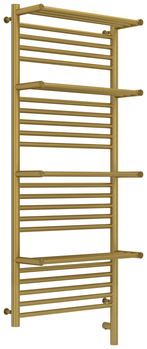 Полотенцесушитель электрический Сунержа Богема с 4 полками 3.0 1200х500 / МЭМ правый Состаренная латунь