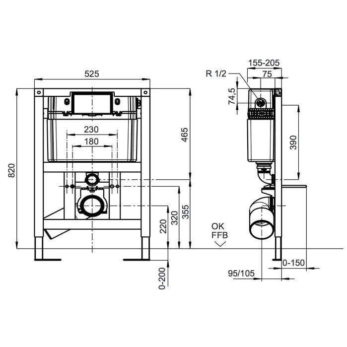 Инсталляция Villeroy&Boch ViConnect 92247500 для подвесных унитазов