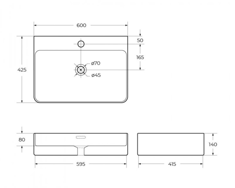 Раковина керамическая накладная BelBagno BB1338