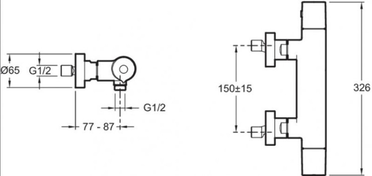 Смеситель для душа Jacob Delafon Avid E97384-CP с термостатом