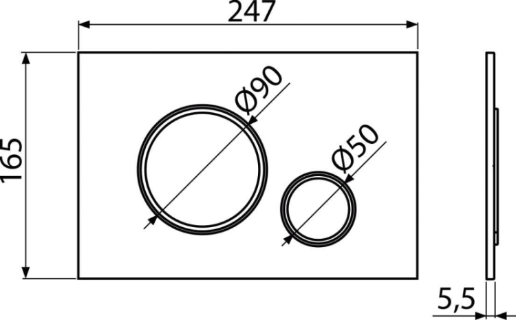 Кнопка управления для скрытых систем инсталляции, белый/xром-глянец Alcadrain M776
