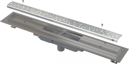 Водоотводящий желоб Antivandal с решеткой, вертикальный сток Alcadrain APZ1111