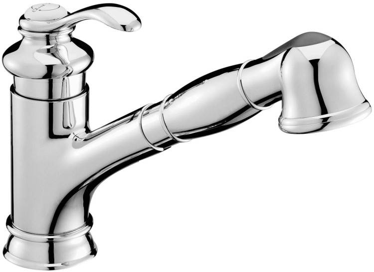 Смеситель для кухни на одно отверстие с вращающимся, выдвижным изливом на два режима Jacob Delafon FAIRFAX E76091-CP