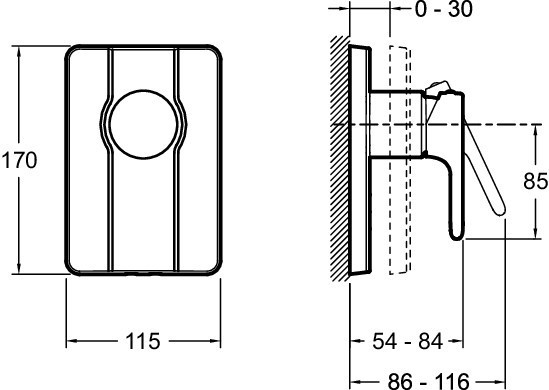Встраиваемый смеситель на 1 выход, лицевая панель Singulier Jacob Delafon SINGULIER E98708-CP