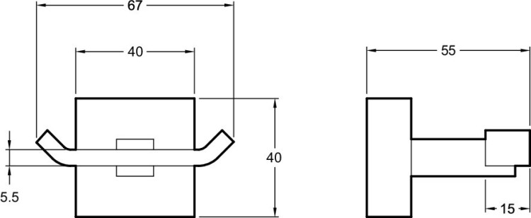 Двойной крючок, 6,7 х 4 см. Jacob Delafon EO E77867-CP