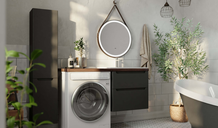 Комплект Wood под стиральную машину, серый