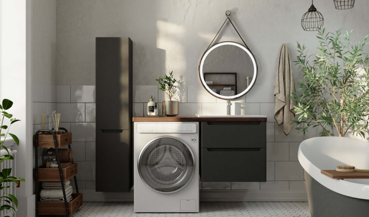 Комплект Wood под стиральную машину, серый