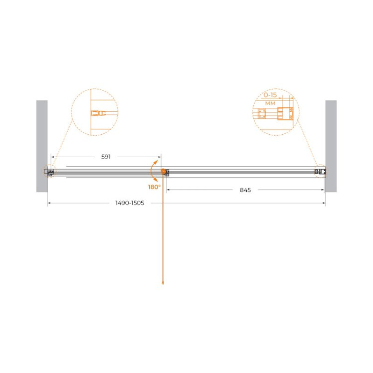 Душевая дверь URBAN-B-12 Cezares URBAN-B-12-120-C-CR