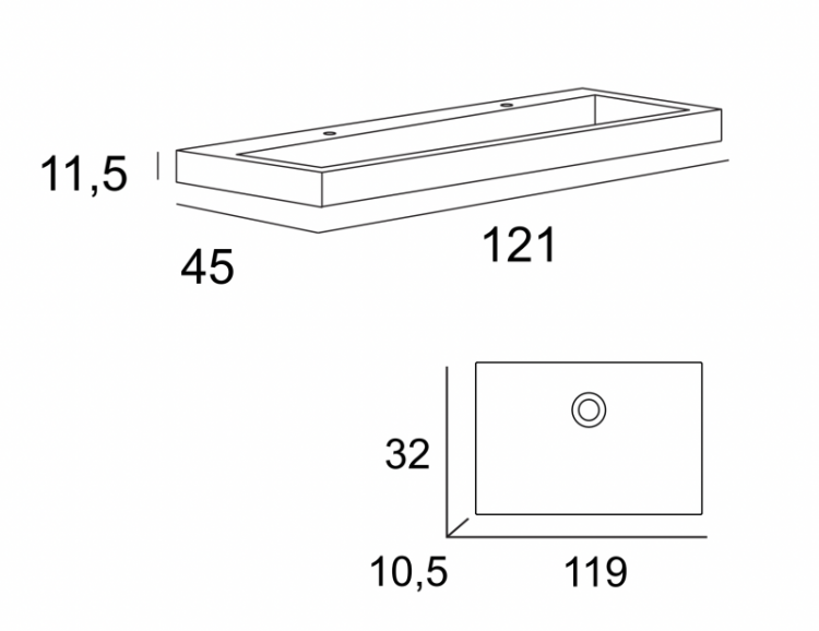 Тумба подвесная под раковину с выдвижным ящиком Cezares 55385
