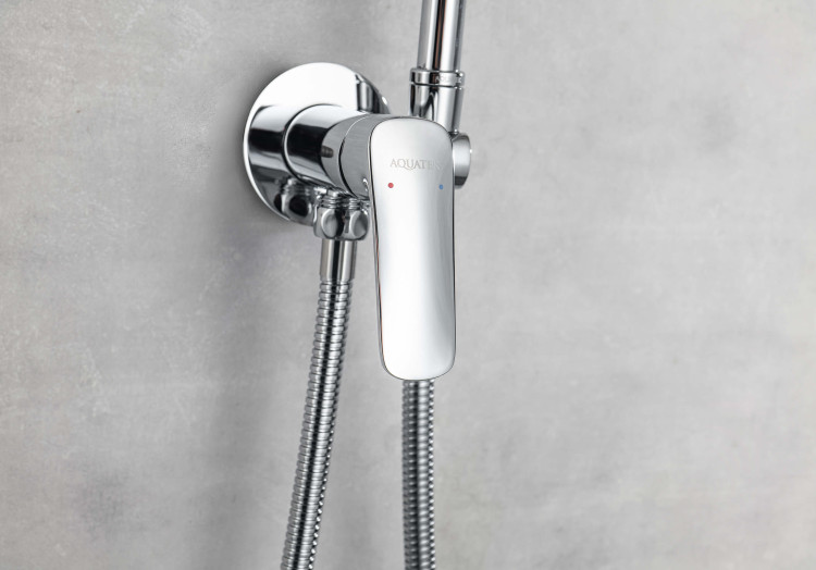 Комплект для гигиенического душа встроенный Aquatek (cмеситель + гигиеническая лейка + шланг) AQ1019CR ВЕГА