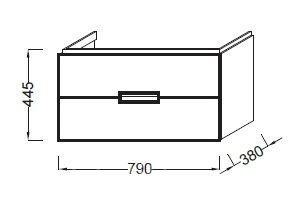 Тумба под раковину Jacob Delafon Reve 79 подвесная