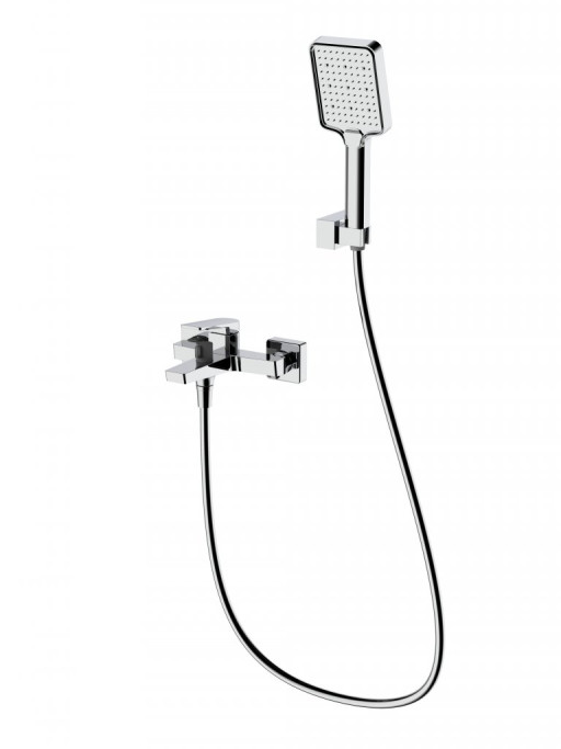 Смеситель для ванны и душа в комплекте с ручным душем, шлангом и держателем Cezares ARDENTE-VASM-CRM