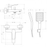 Смеситель для ванны и душа в комплекте с ручным душем, шлангом и держателем Cezares ARDENTE-VASM-CRM