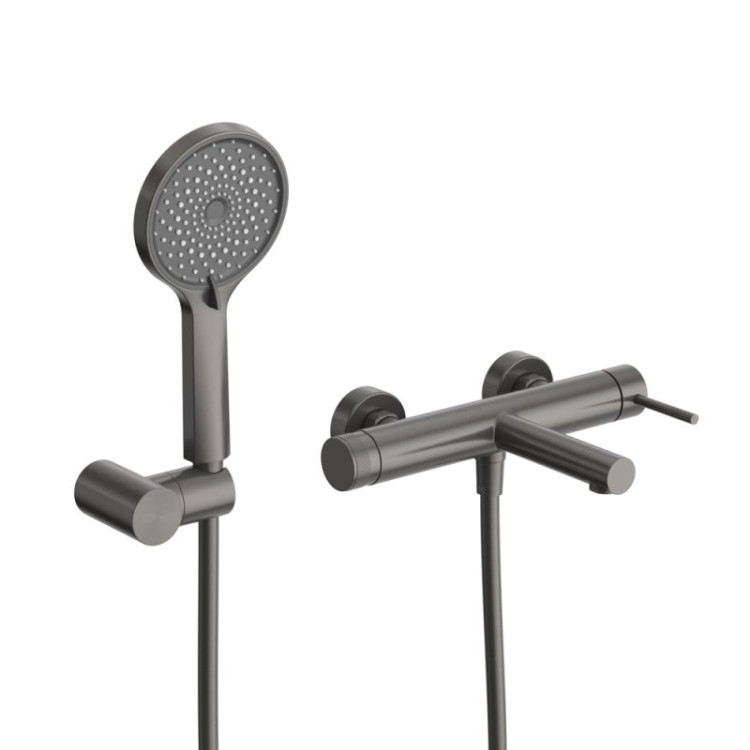 Смеситель для ванны и душа в комплекте с ручным душем, шлангом и держателем Cezares RELAX-VD-NOP