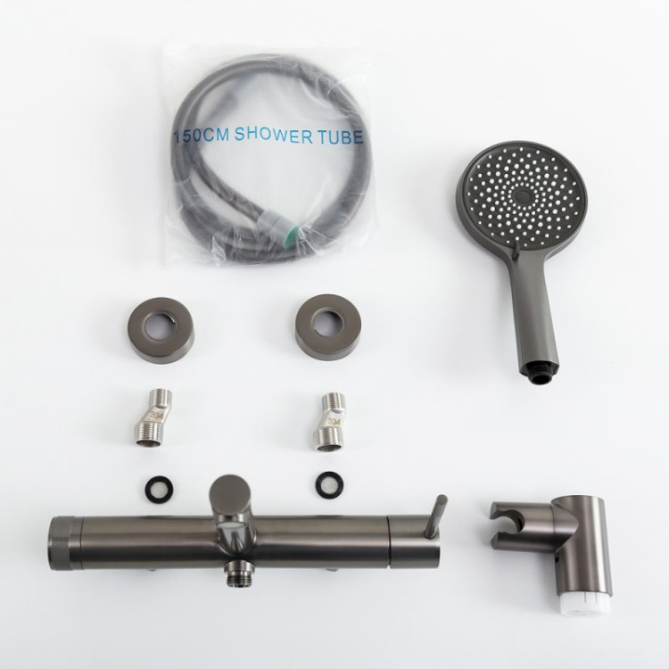 Смеситель для ванны и душа в комплекте с ручным душем, шлангом и держателем Cezares RELAX-VD-NOP