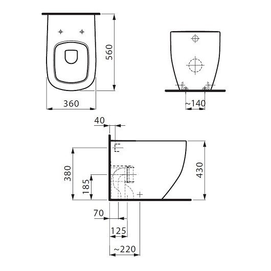 Унитаз Laufen Palomba приставной