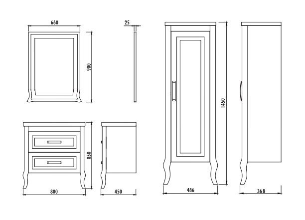 Боковой шкаф KN2160.01.BA (белый золото)