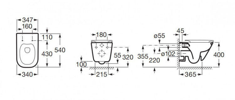Комплект унитаза с инсталляцией Roca The Gap 789009000/PL4