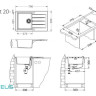 Мойка ALVEUS GRANITAL CADIT 20 TERRA - G22 790 X 500  1X в комплекте с сифоном 1132823,