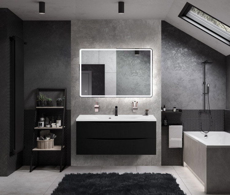База под раковину подвесная с двумя выкатными ящиками, 1200x450x500 BelBagno MARINO-1200-2C-SO-WO-P