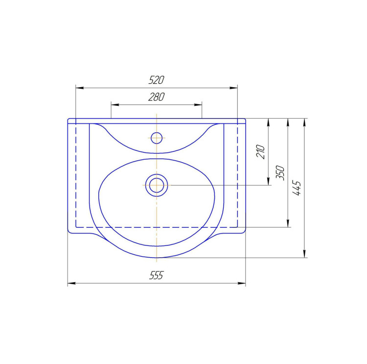 Раковина Капри 55