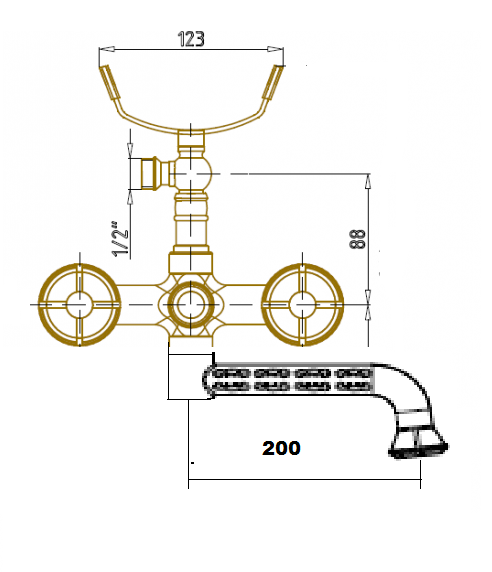Смеситель для ванны и душа Bronze de Luxe Royal 10119P