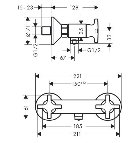 Смеситель для душа Hansgrohe Logis Classic 71260000