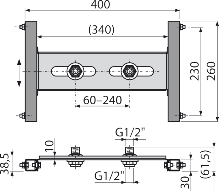 Монтажная рама для смесителя, установка в гипсокартонную конструкцию Alcadrain A117B