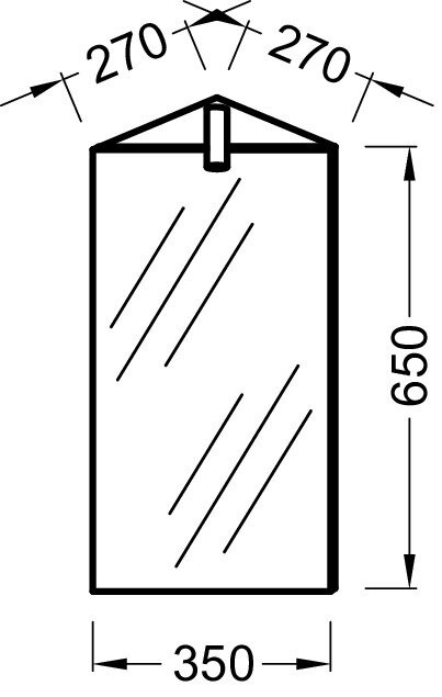 Угловая зеркальная аптечка 35 см Jacob Delafon ODEON UP EB870-NF