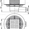 Сливной трап 105×105/50 мм боковой сток, решетка из нержавеющей стали, гидрозатвор комбинированный SMART Alcadrain APV1321