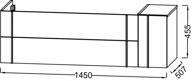 Мебель 145 см для раковины-столешницы 120 cм, белый Jacob Delafon NOUVELLE VAGUE EB3038-N18
