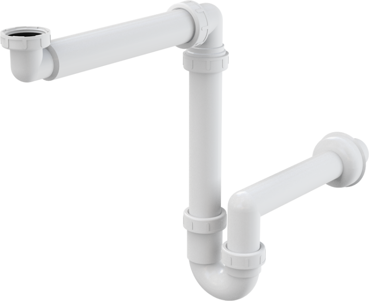 Cифон для умывальника экономящий пространство с накидной гайкой 5/4