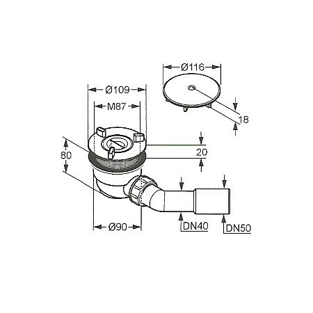Сифон для душевого поддона Kludi Tasso 2109805-00