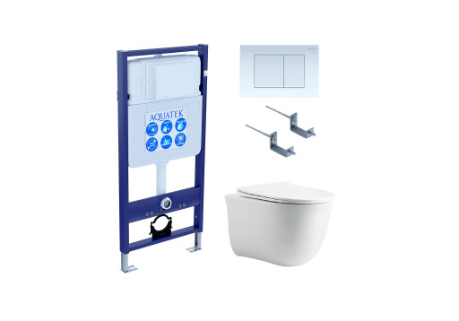 Комплект унитаз + инсталляция Aquatek SET AQUATEK КЛАССИК cm-009 4в1