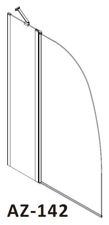 Шторка на ванну Azario AZ-142BS 100x140