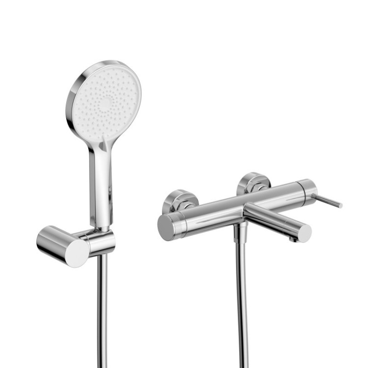 Смеситель для ванны и душа в комплекте с ручным душем, шлангом и держателем Cezares RELAX-VD-BORO