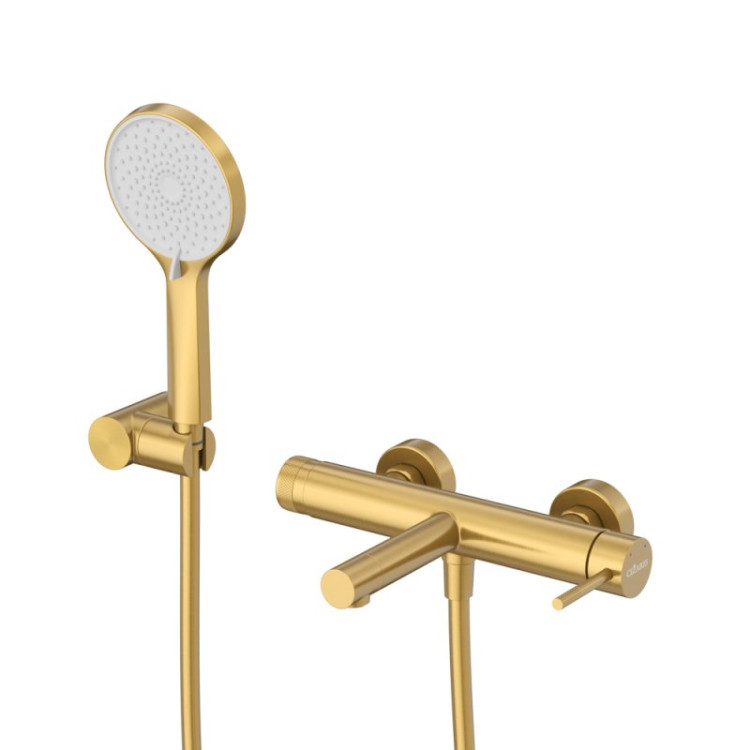 Смеситель для ванны и душа в комплекте с ручным душем, шлангом и держателем Cezares RELAX-VD-BORO