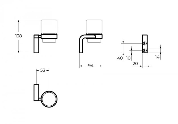 Стакан настенный ART&MAX CZR-F-8930