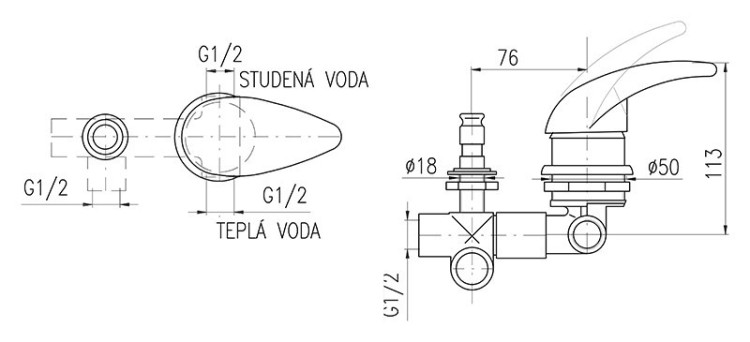 Смеситель для ванны Rav Slezak X284
