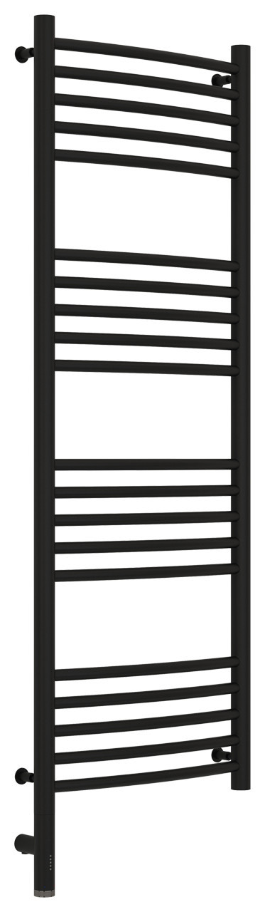 Полотенцесушитель электрический Сунержа Богема 3.0 выгнутая 1200х400 МЭМ левый Матовый чёрный