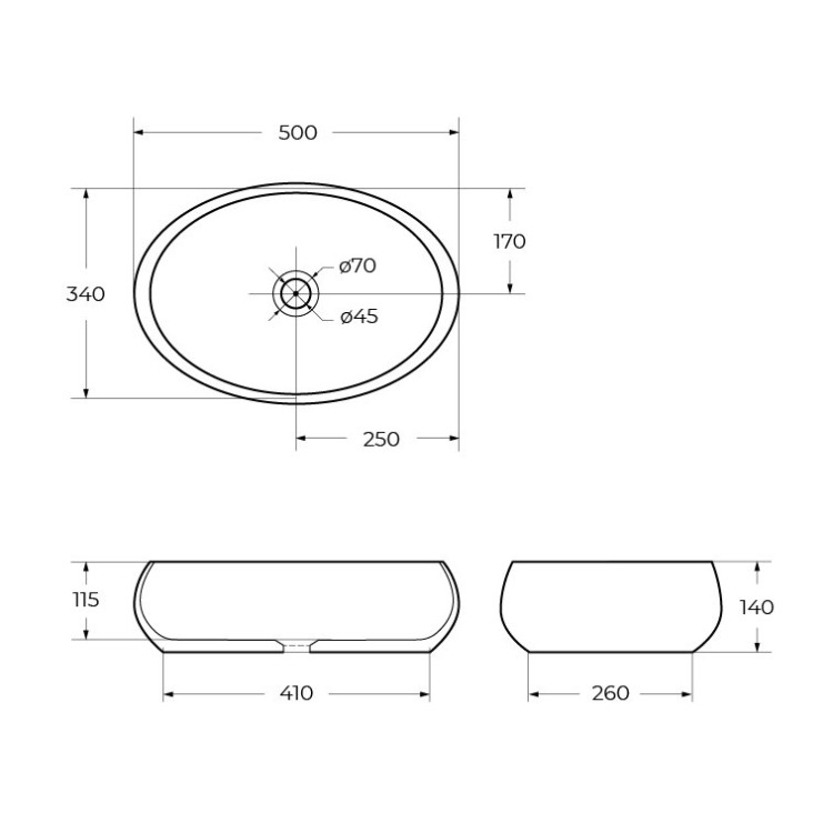 Раковина керамическая накладная BelBagno BB1085