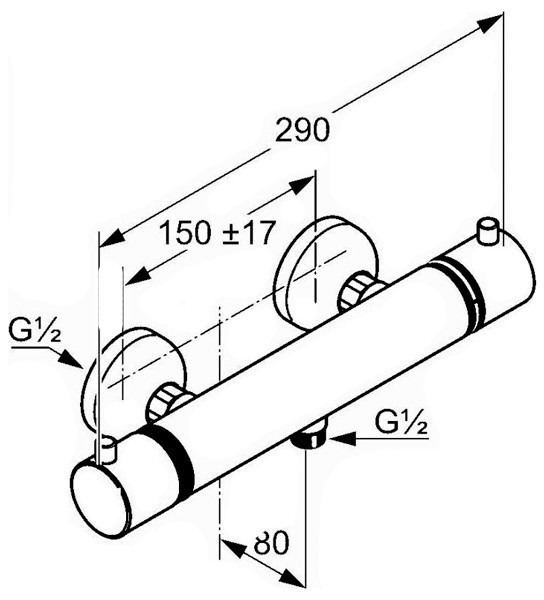 Смеситель для душа Kludi Objekta 352000538 с термостатом