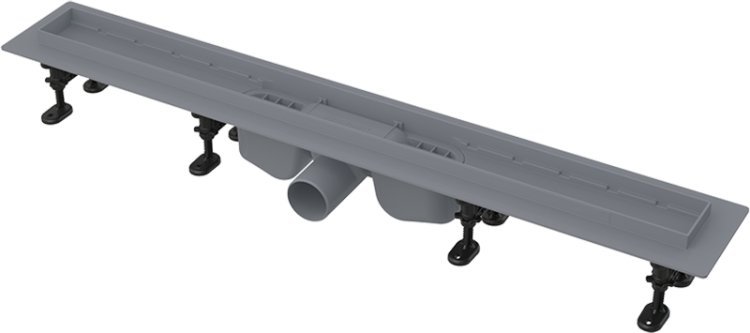 Водоотводящий желоб с порогами для перфорированной решетки или решетки под кладку плитки Alcadrain APZ12 Optimal