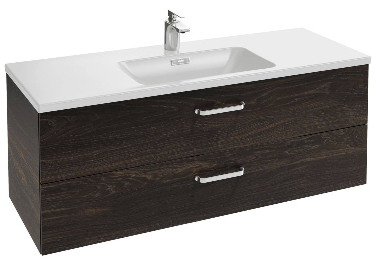 Мебель для раковины-столешницы 120 см, изогнутые ручки, фактурный дуб Jacob Delafon VOX EB2071-R1-E16